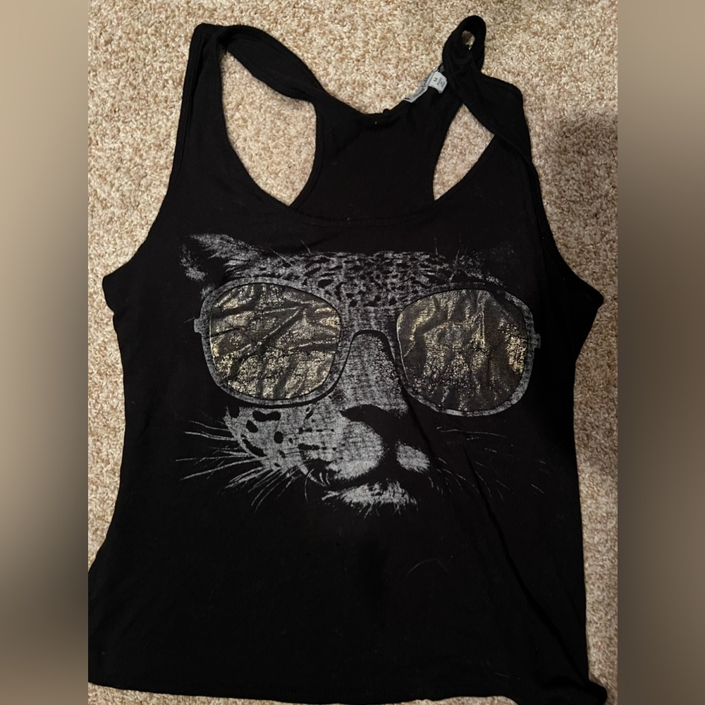 Cheetah with glasses tank